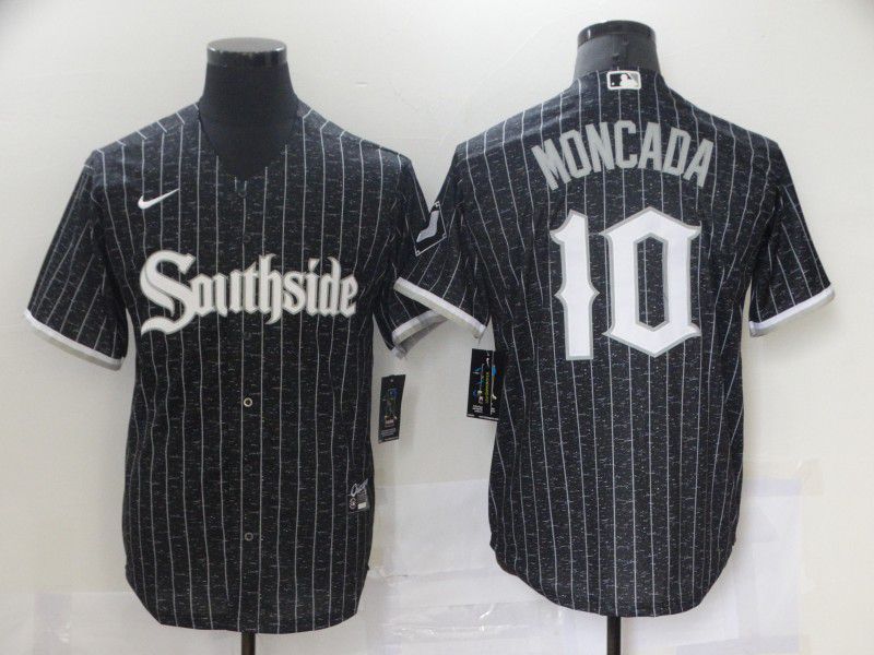 Men Chicago White Sox 10 Moncada City Edition Black Game Nike 2021 MLB Jersey